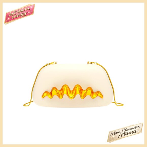 Handbags - Metallic Wave Handle Box Clutch Crossbody Bag Evening Wedding Party Purse